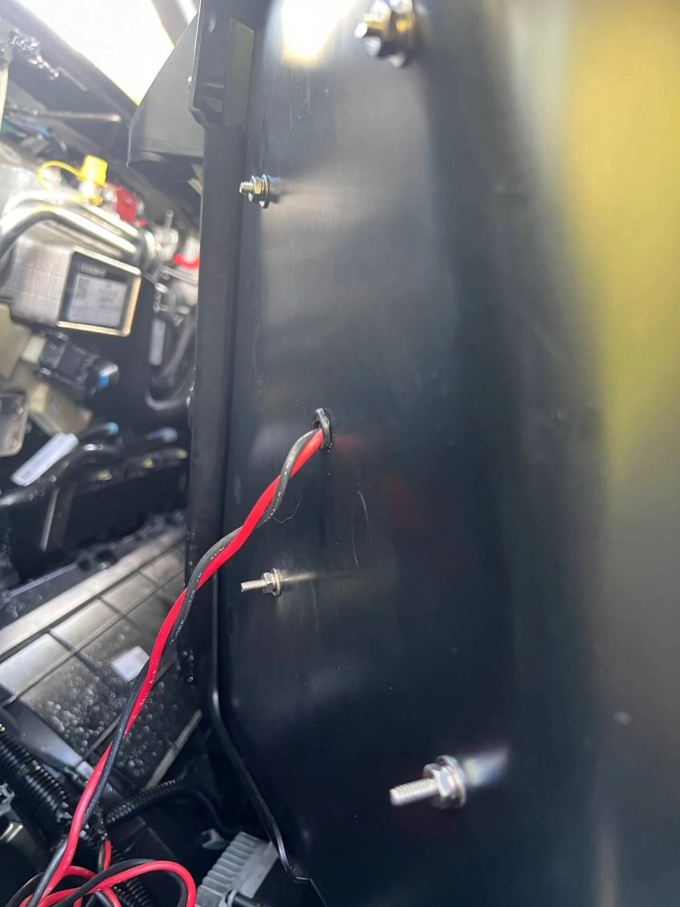 Tesla Roadster 2nd gen Hardwired fridge in frunk IMG_1453