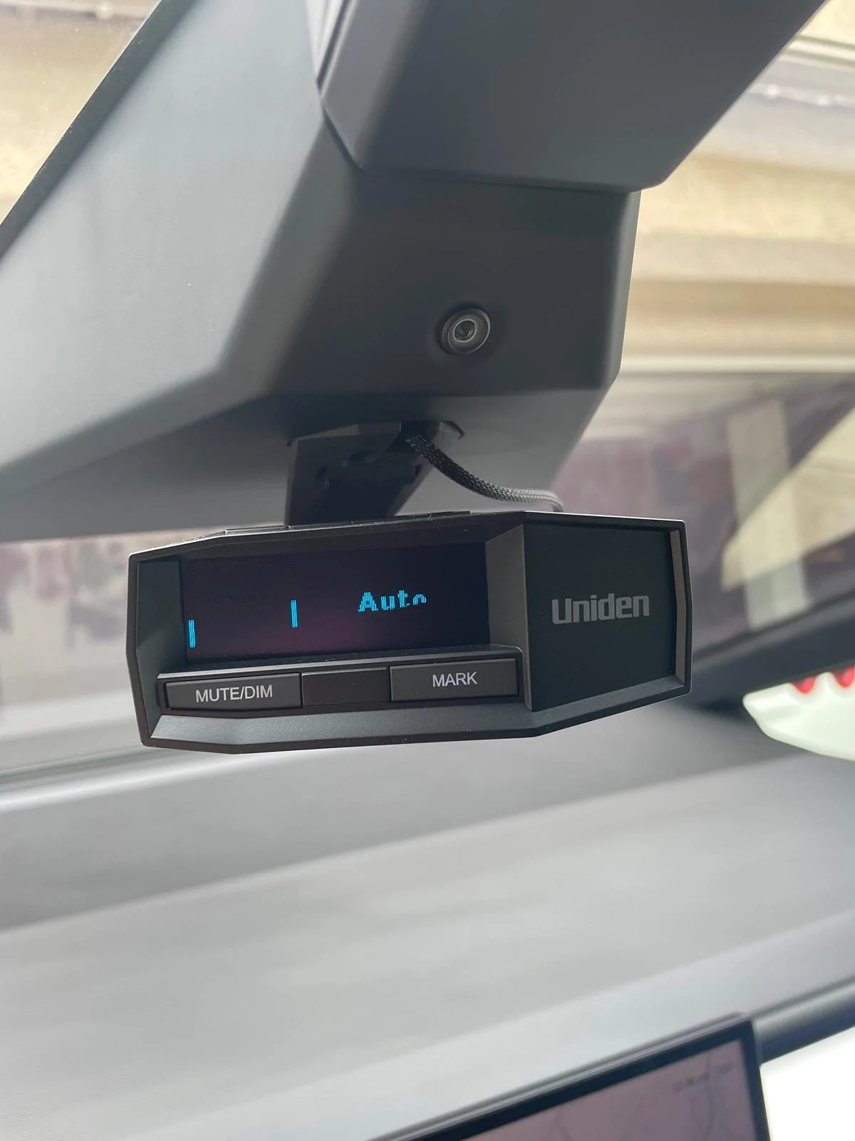 Tesla Roadster 2nd gen 3D print mount for Uniden radar detector IMG_1474