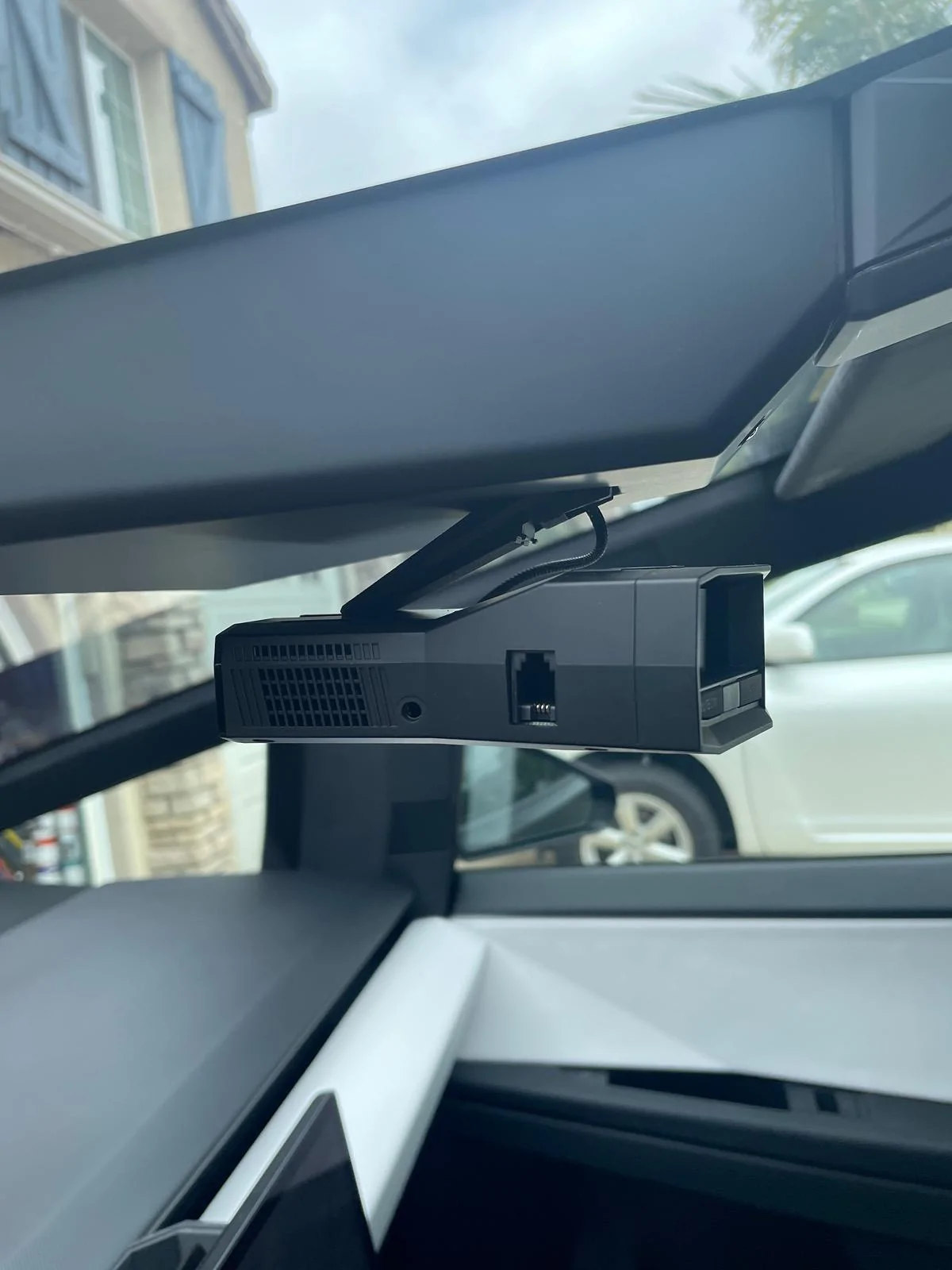 Tesla Roadster 2nd gen 3D print mount for Uniden radar detector IMG_1475