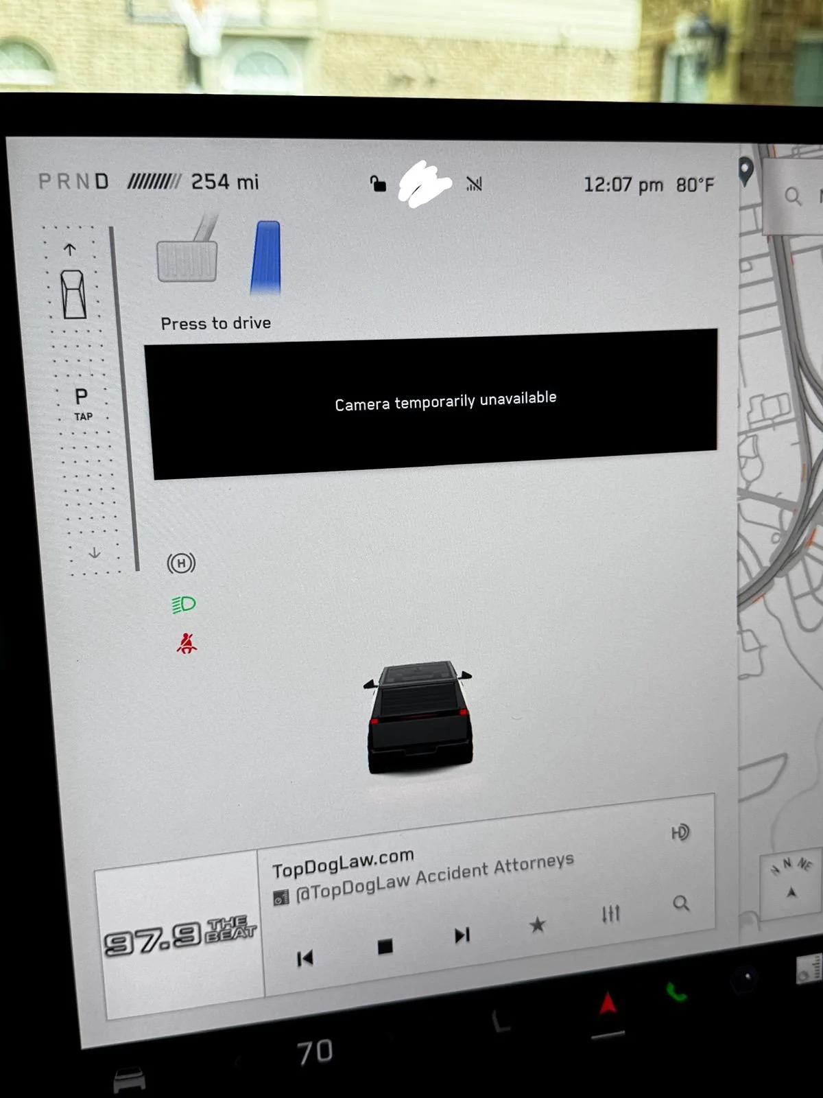 Tesla Roadster 2nd gen Camera Temporarily Unavailable error message IMG_1656