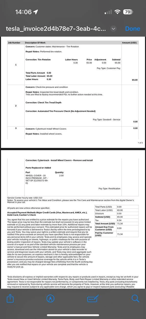 Tesla Cybertruck Tire Rotation Costs IMG_1693