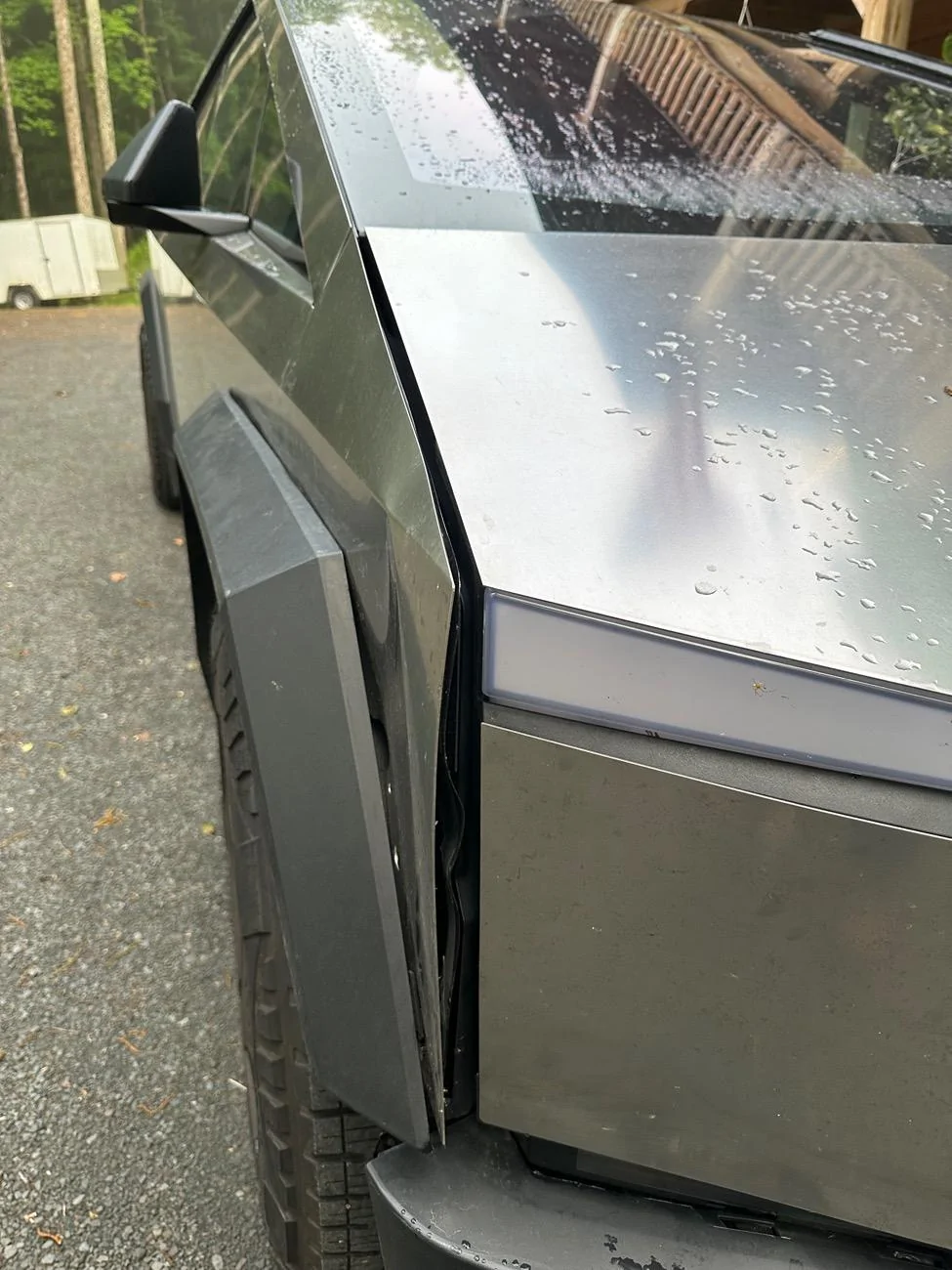 Tesla Roadster 2nd gen Hit a deer going 50mph! WOW tough Truck! IMG_1853