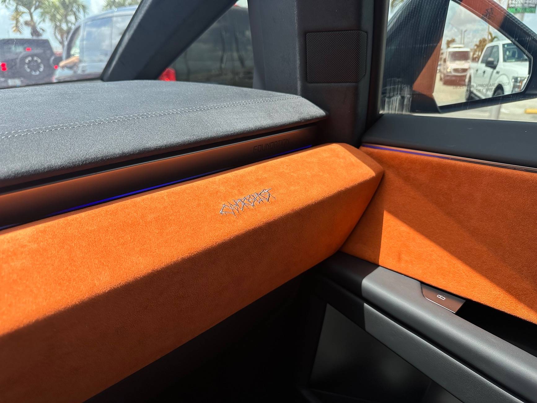 Tesla Roadster 2nd gen Orange alcantara trim replacement for white trim (DIY) IMG_2186