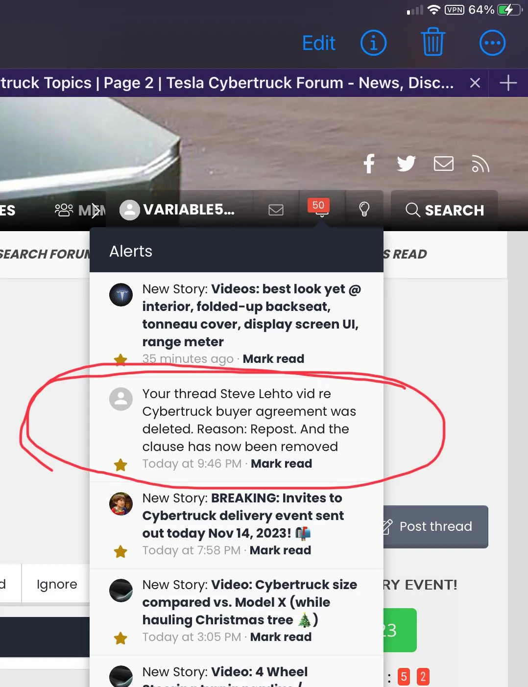 Tesla Cybertruck I posted a youtube vid link that got nuked… IMG_2193