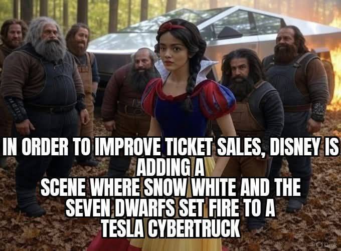 Tesla Cybertruck Disney to include Cybertruck in new Snow White movie. IMG_2481
