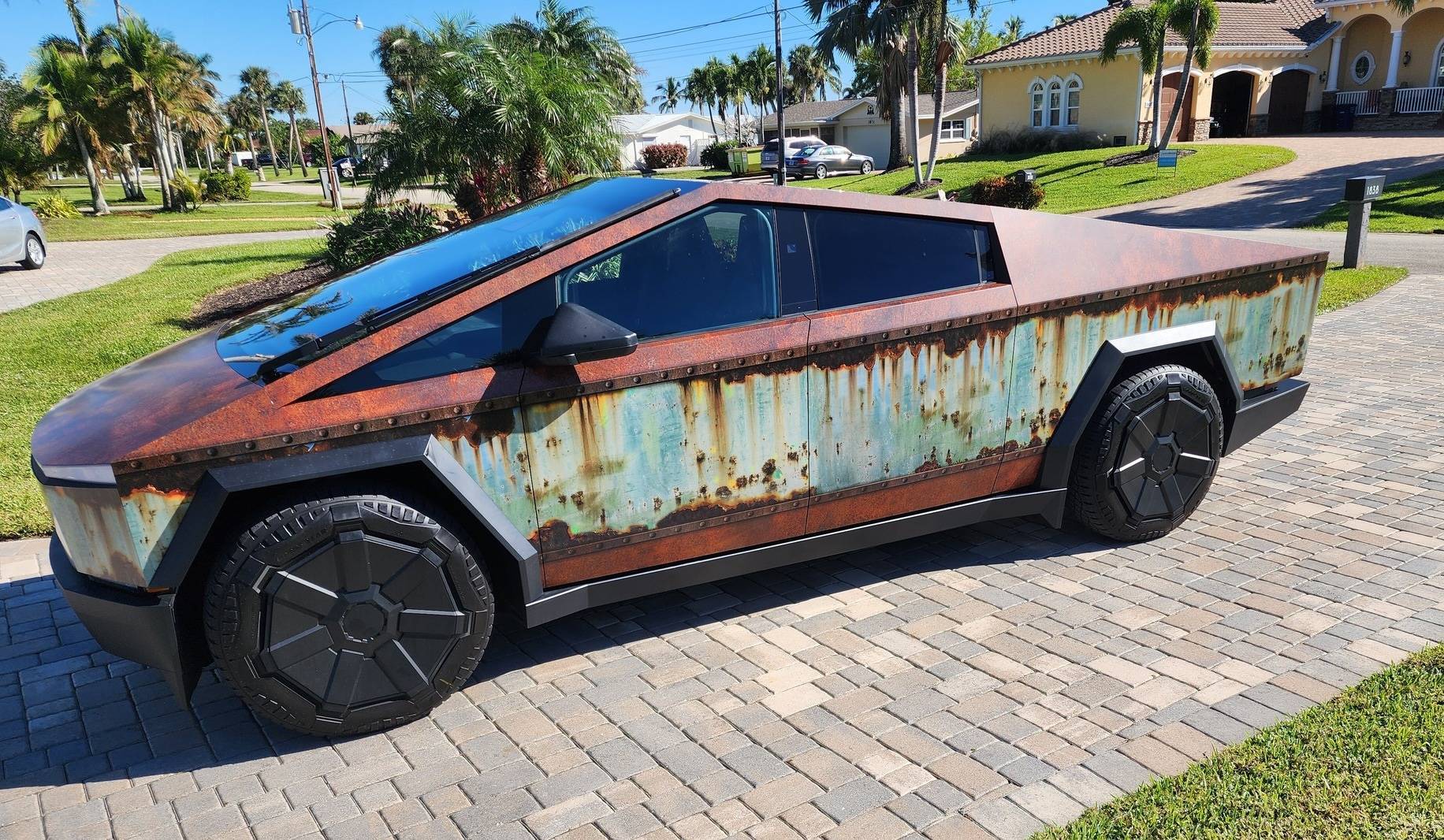 Tesla Cybertruck New Design! Cybertruck RUST custom printed wrap -- T Sportline IMG_2517