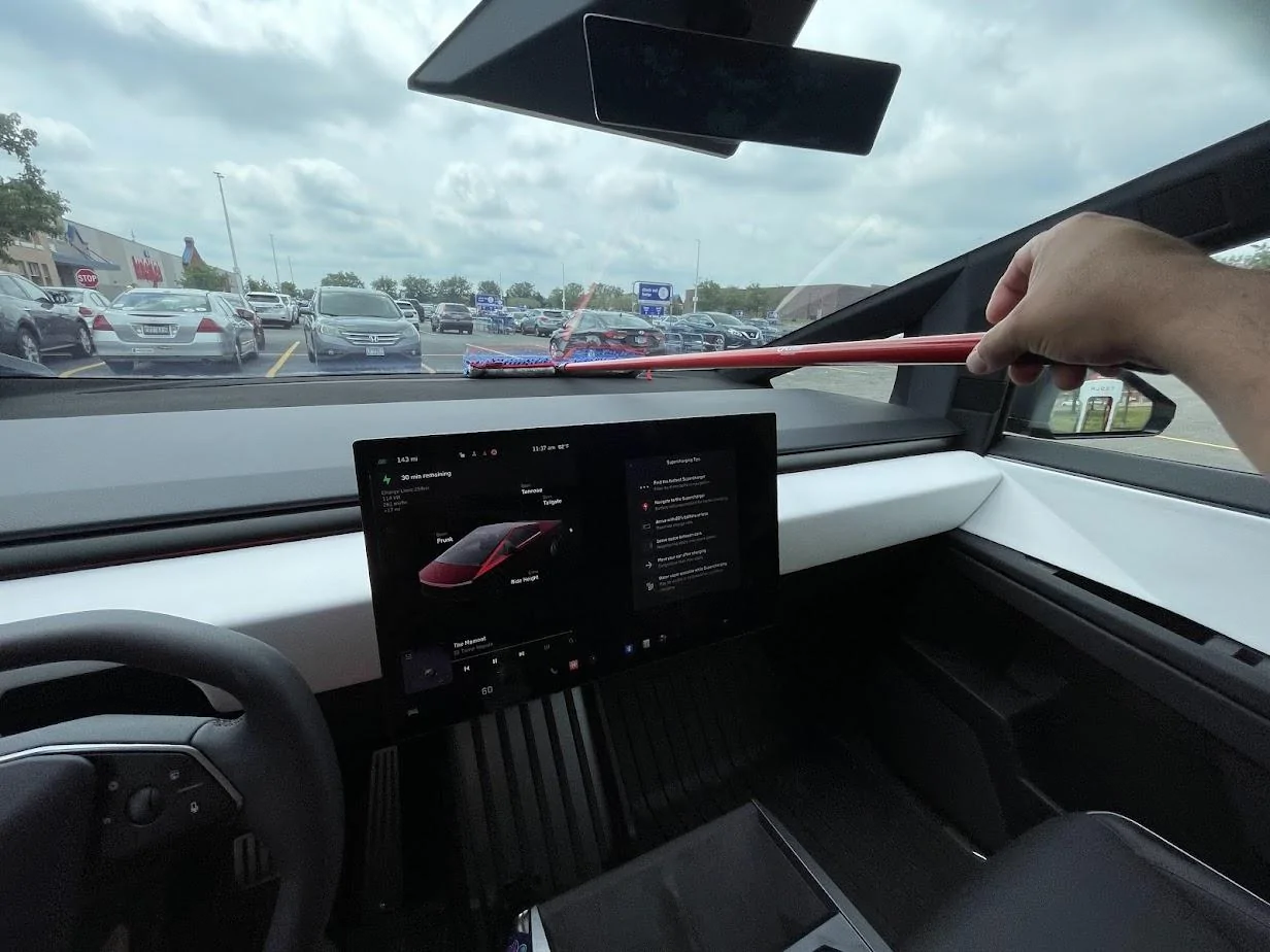 Tesla Roadster 2nd gen Windshield Interior Cleaning Problem Solved IMG_2890