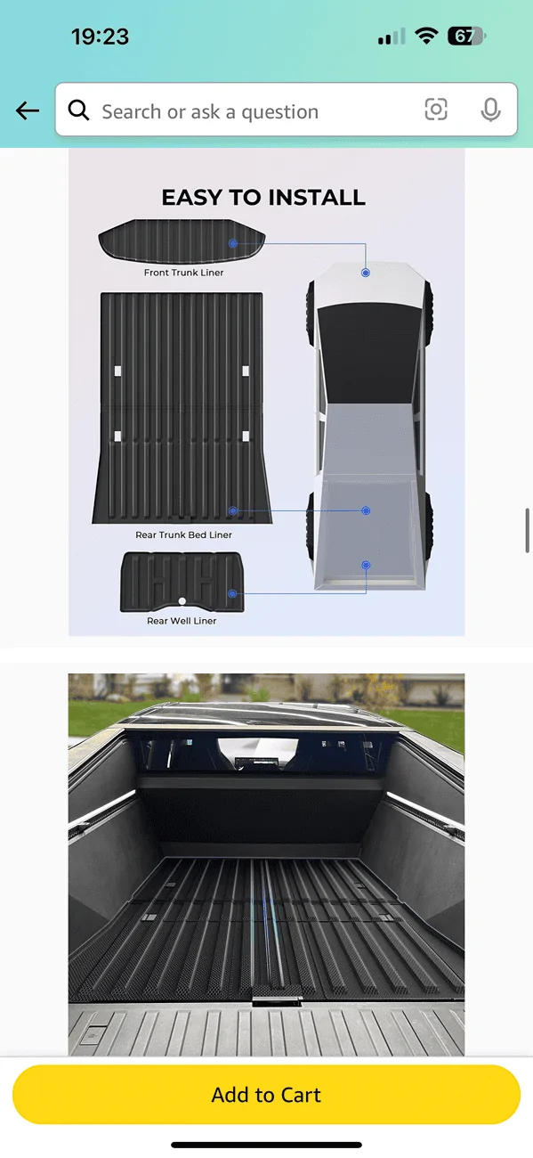 Tesla Roadster 2nd gen Dimensions/3D scan for custom bed mat IMG_2948