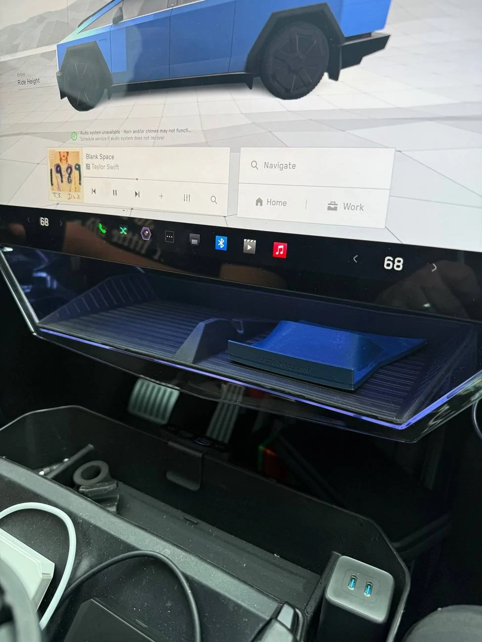 Tesla Roadster 2nd gen Clear storage tray lighting mod (under screen). Cheap, easy and fun. IMG_2968