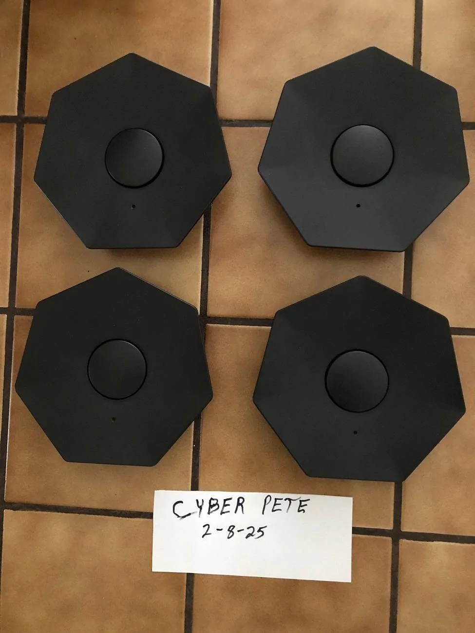 Tesla Cybertruck Four Gently Used Aftermarket Wheel Caps For Cyber Wheel / All Terrain Tire Setup IMG_3067