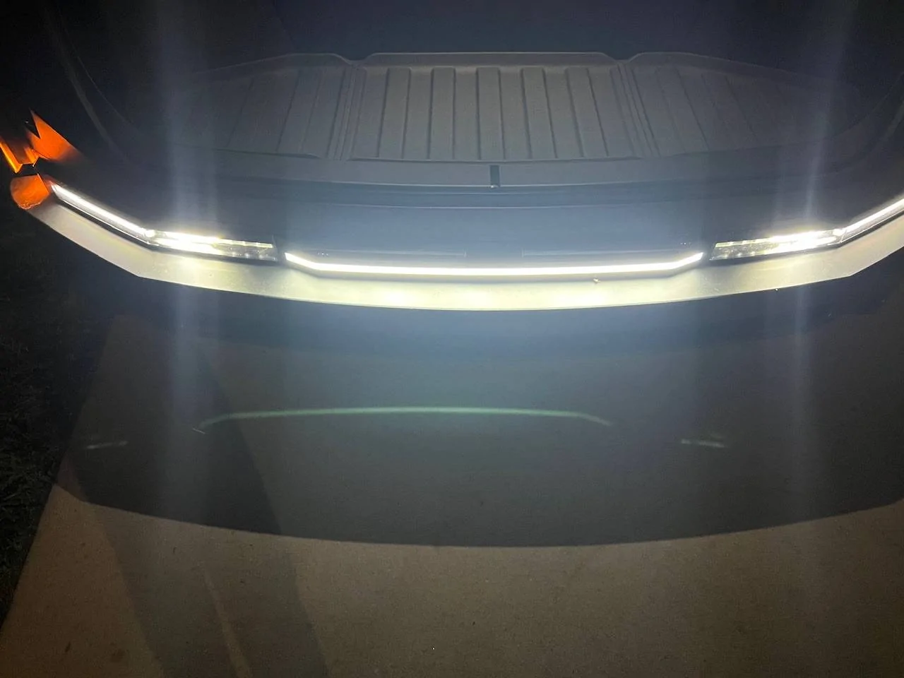 Tesla Cybertruck New Bumper Light Bar installed IMG_3289