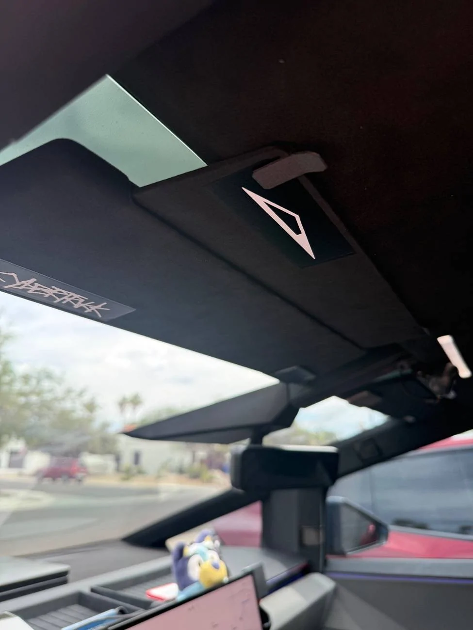 Tesla Roadster 2nd gen Sun visor from amazon IMG_3325
