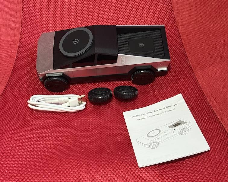 Tesla Roadster 2nd gen Cybertruck iPhone/AirPod/Watch charging station IMG_3369