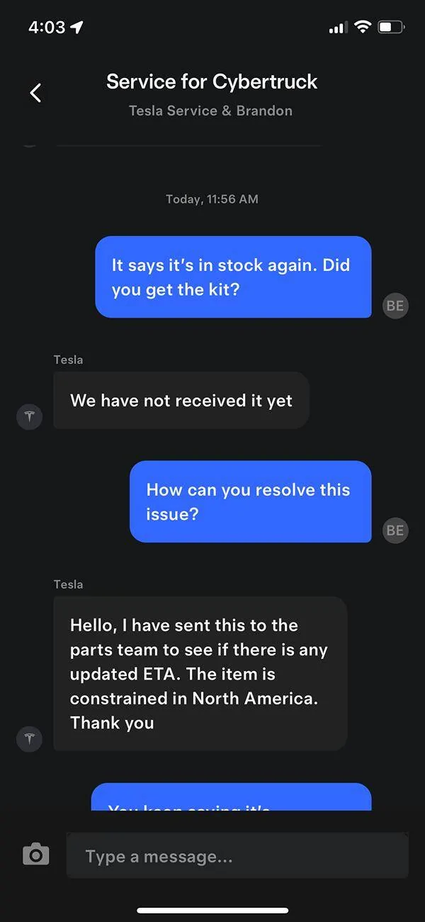 Tesla Cybertruck Tesla shop restocked - voucher IMG_3377