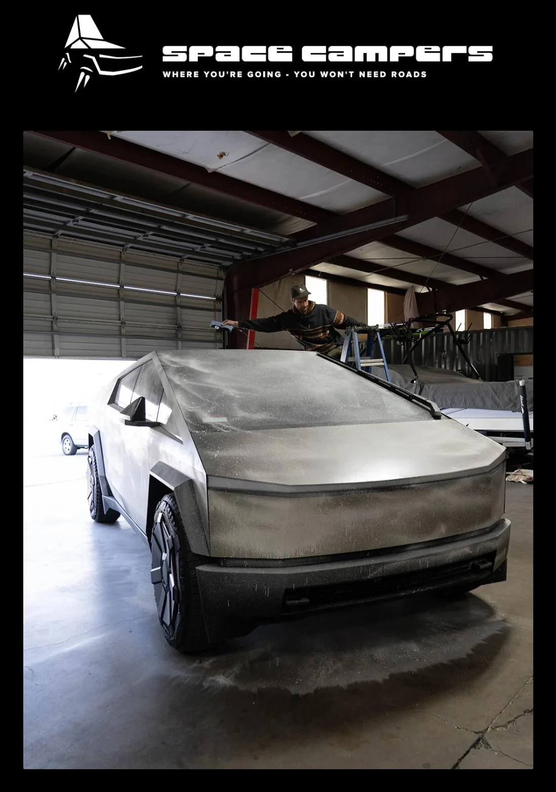 Tesla Roadster 2nd gen Space Campers got their hands on a Cybertruck IMG_3581