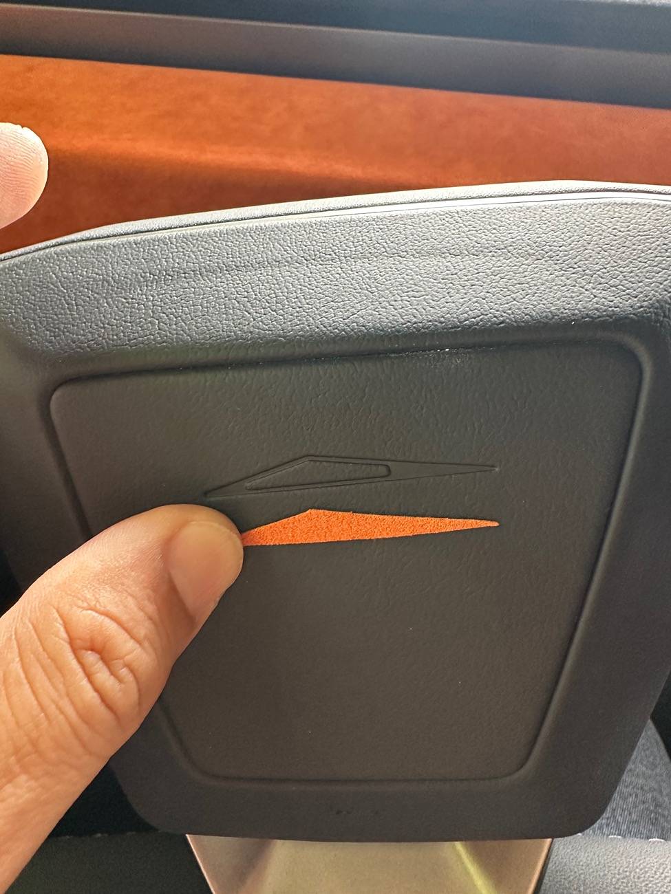 Tesla Roadster 2nd gen Orange alcantara trim replacement for white trim (DIY) IMG_3659