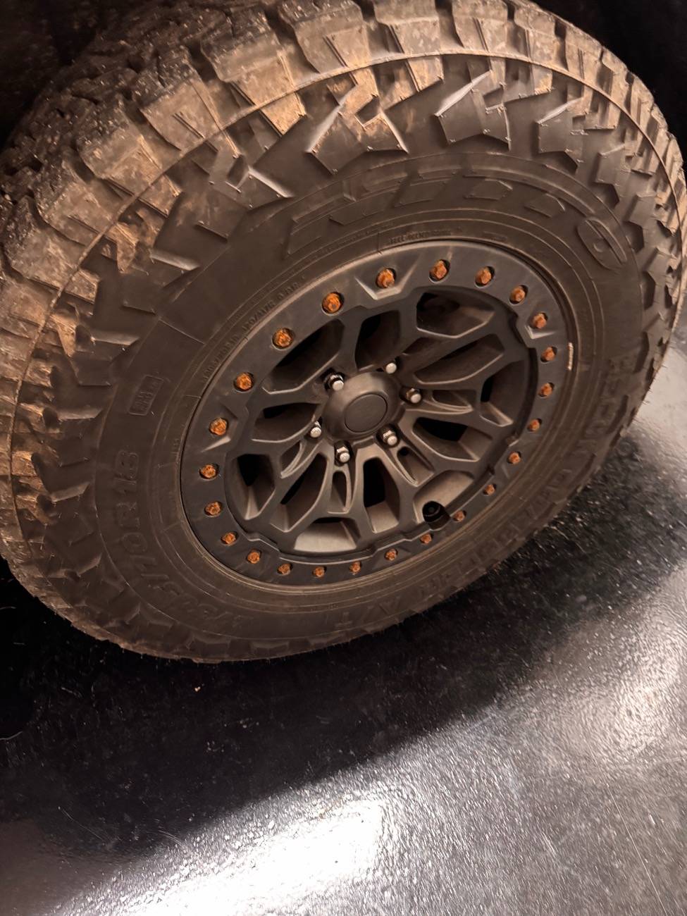 Tesla Roadster 2nd gen Martian Wheels 18" Cyber Rover beadlock wheels on Cybertruck IMG_4587