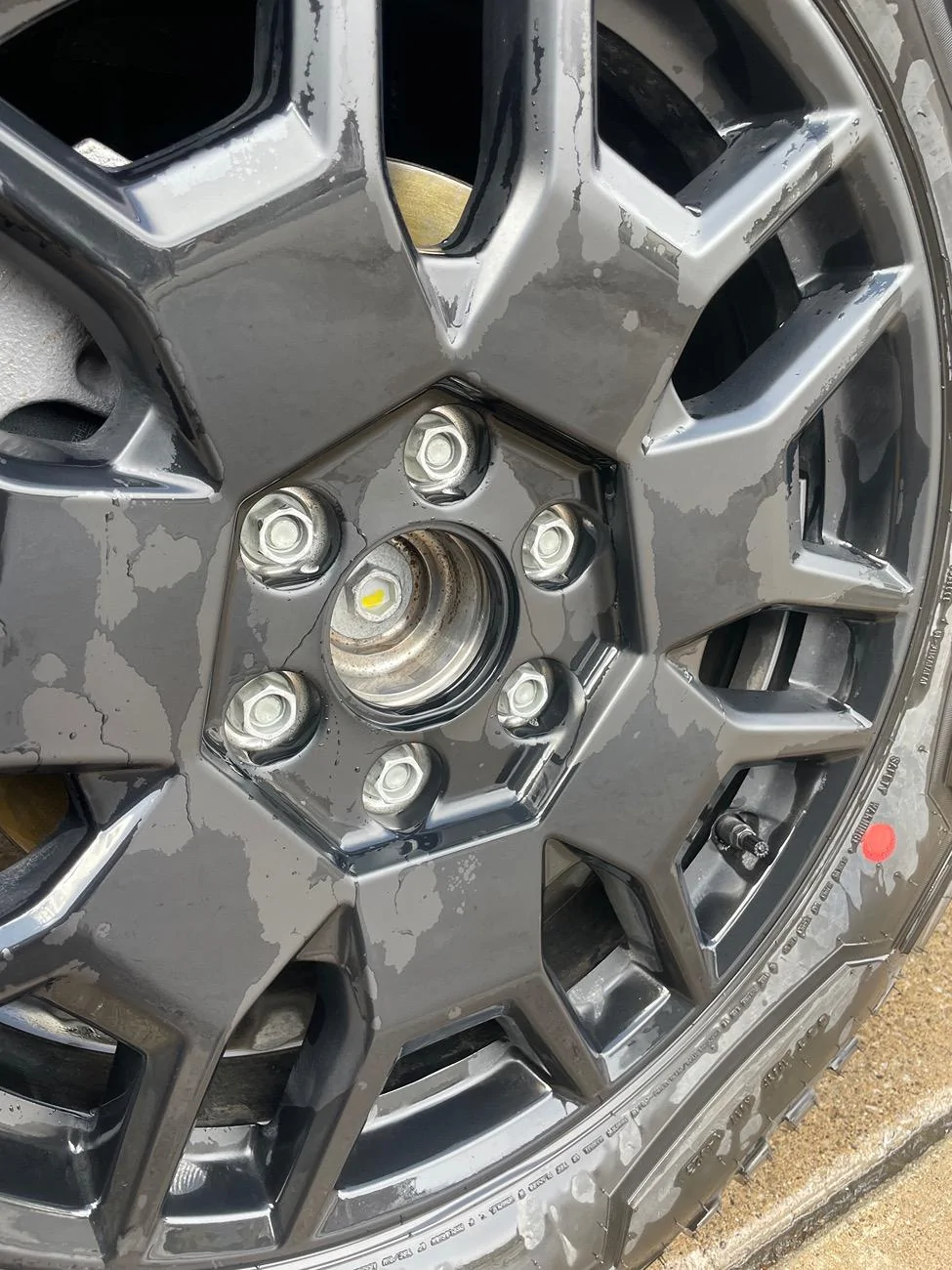 Tesla Roadster 2nd gen Removing RUST from Wheel Hub - Bar Keepers Friend IMG_4625