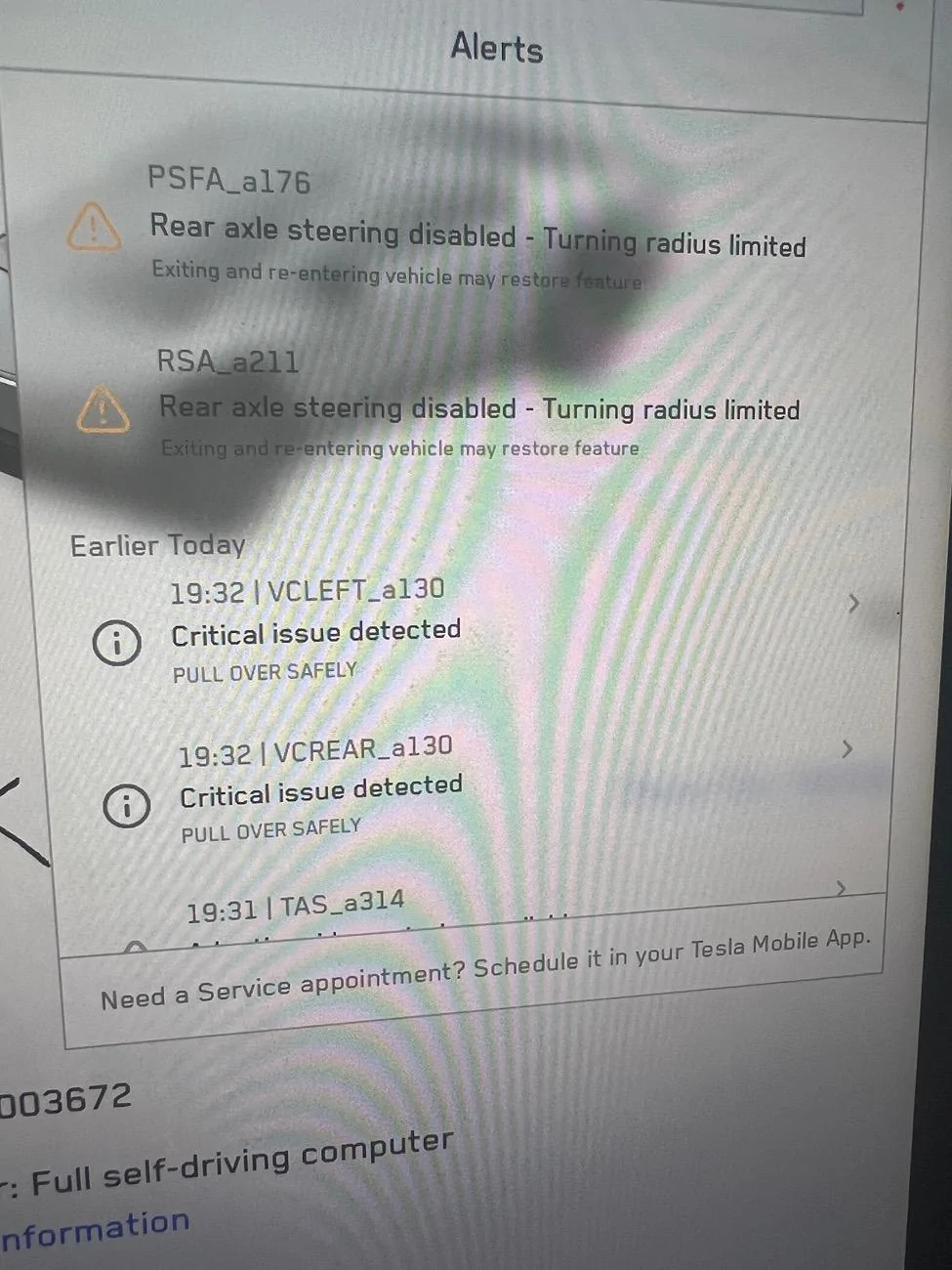 Tesla Roadster 2nd gen Pull Over Safely. Critical Issue Detected. IMG_4669