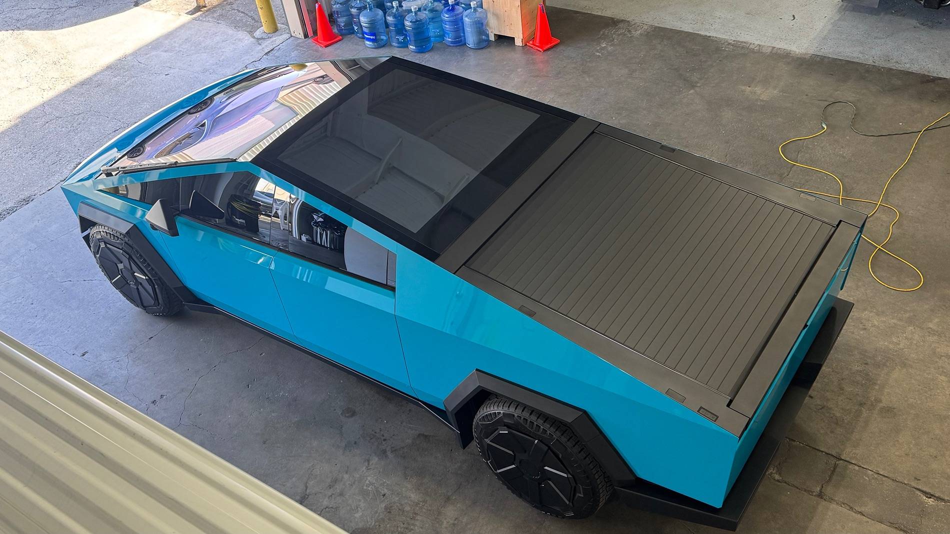 Tesla Roadster 2nd gen 2024 Cybertruck wrapped! Inozetek Coastal Blue Dynamic PPF IMG_4972