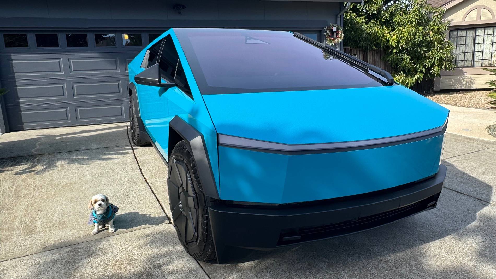 Tesla Roadster 2nd gen 2024 Cybertruck wrapped! Inozetek Coastal Blue Dynamic PPF IMG_4984