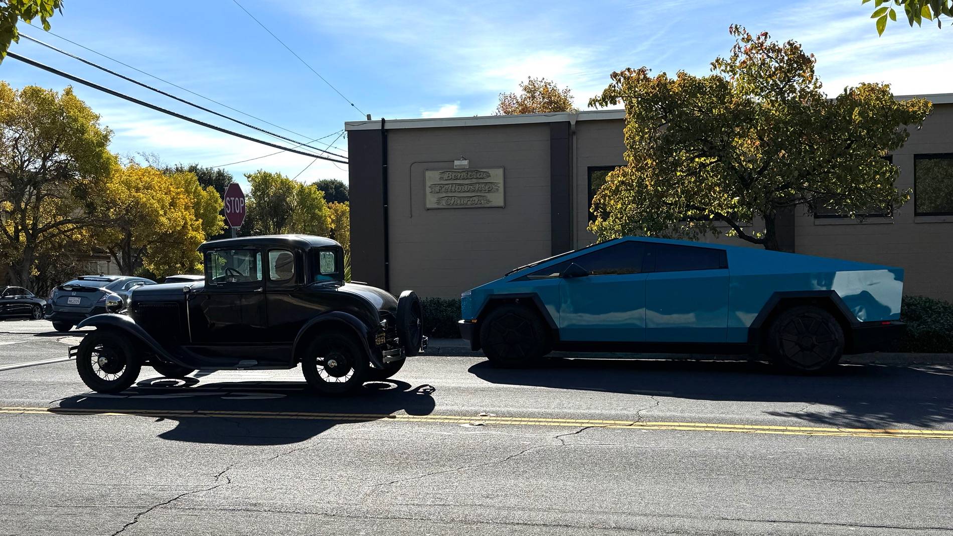 Tesla Roadster 2nd gen 2024 Cybertruck wrapped! Inozetek Coastal Blue Dynamic PPF IMG_4996