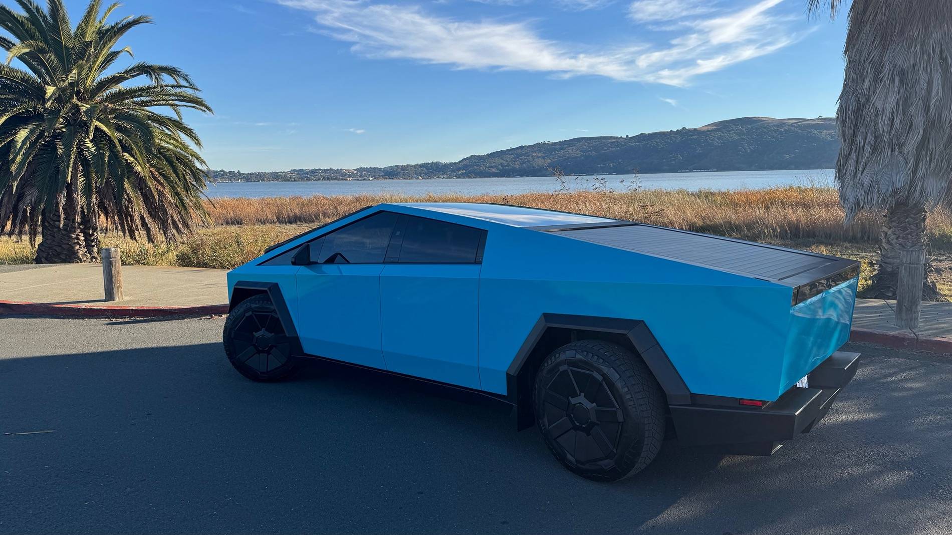 Tesla Roadster 2nd gen 2024 Cybertruck wrapped! Inozetek Coastal Blue Dynamic PPF IMG_5003