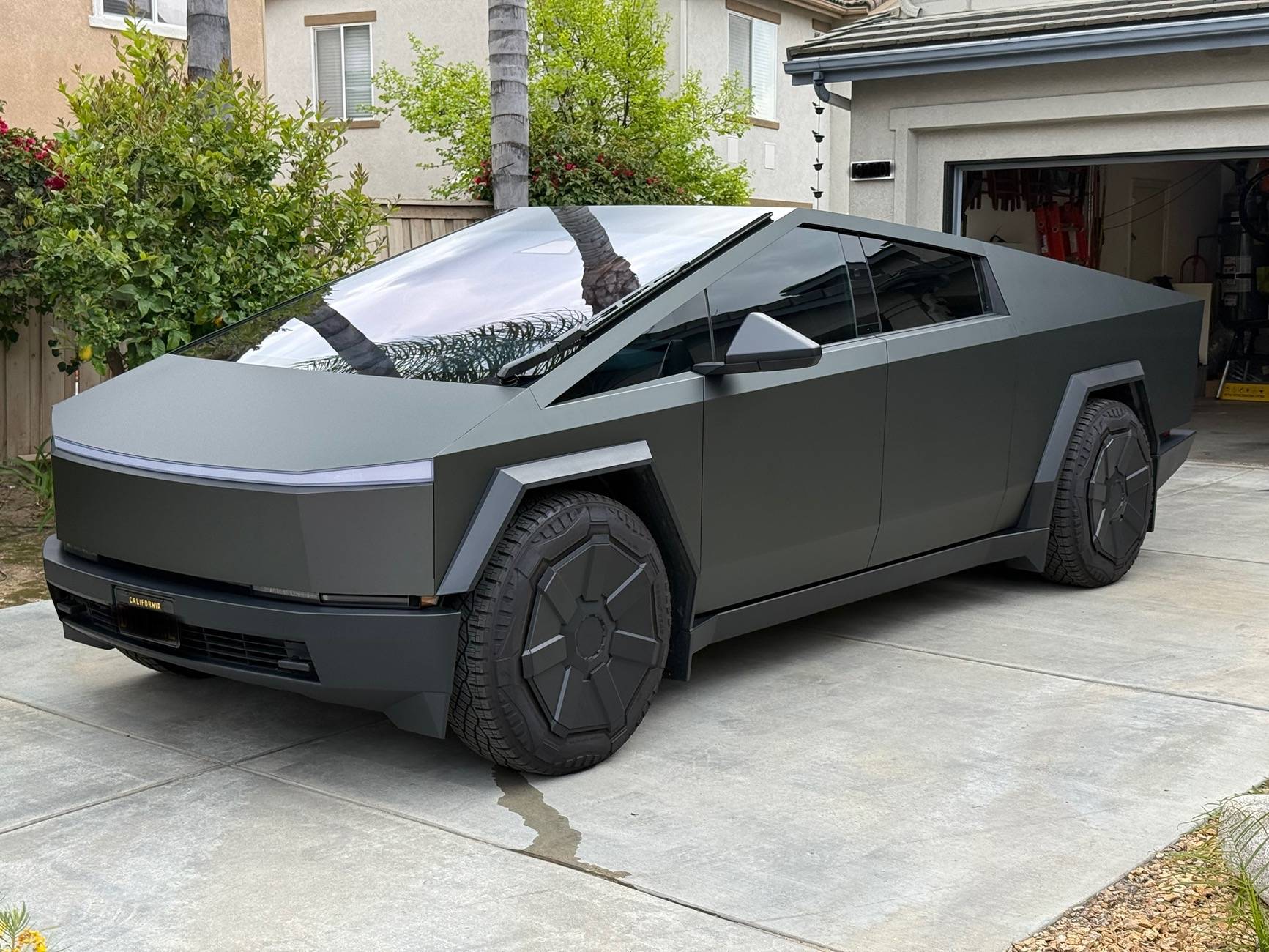 Tesla Roadster 2nd gen Twraps Matte Mysterious Green Self-Install Wrap Done IMG_5131
