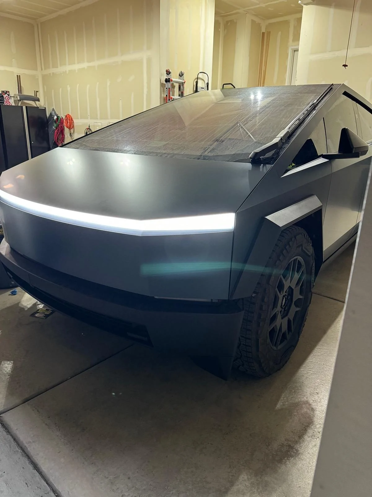 Tesla Cybertruck New DIY Wrap completed: 3M 2080 Satin Thundercloud IMG_5217