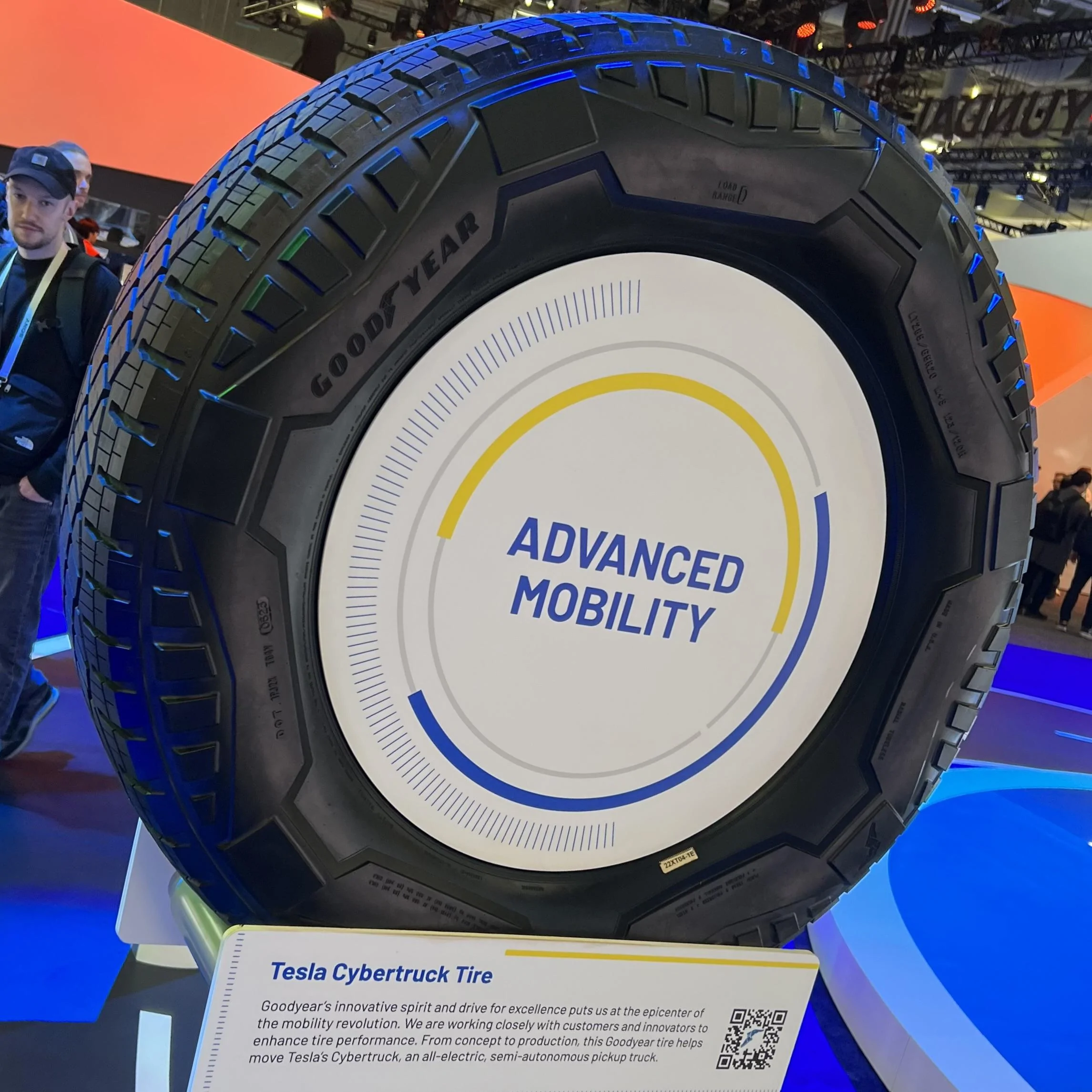 Tesla Cybertruck CyberTire -- Tesla Cybertruck Tire on display at CES 2024 IMG_5631