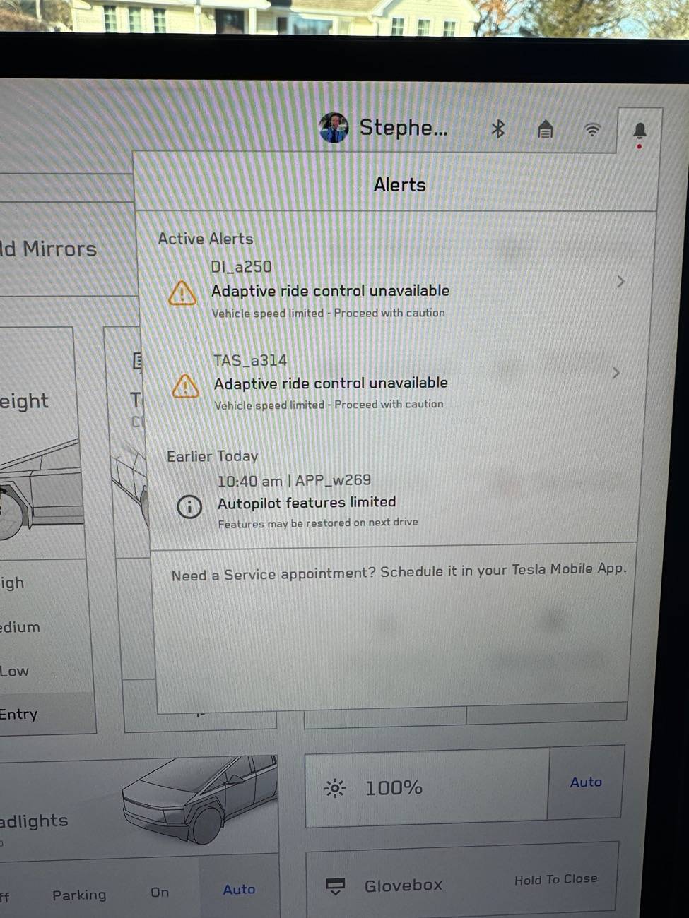 Tesla Roadster 2nd gen Just under 7k miles - adaptive drive control warning IMG_6123
