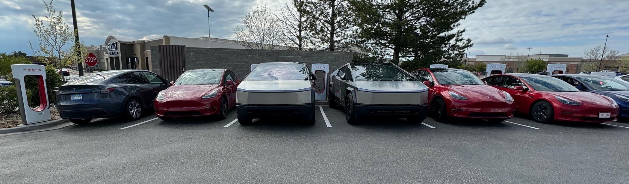 Tesla Cybertruck Charging at Centennial supercharger IMG_6239