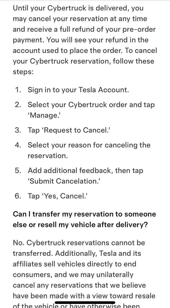 Tesla Cybertruck How do I cancel my $100 reservation IMG_6770