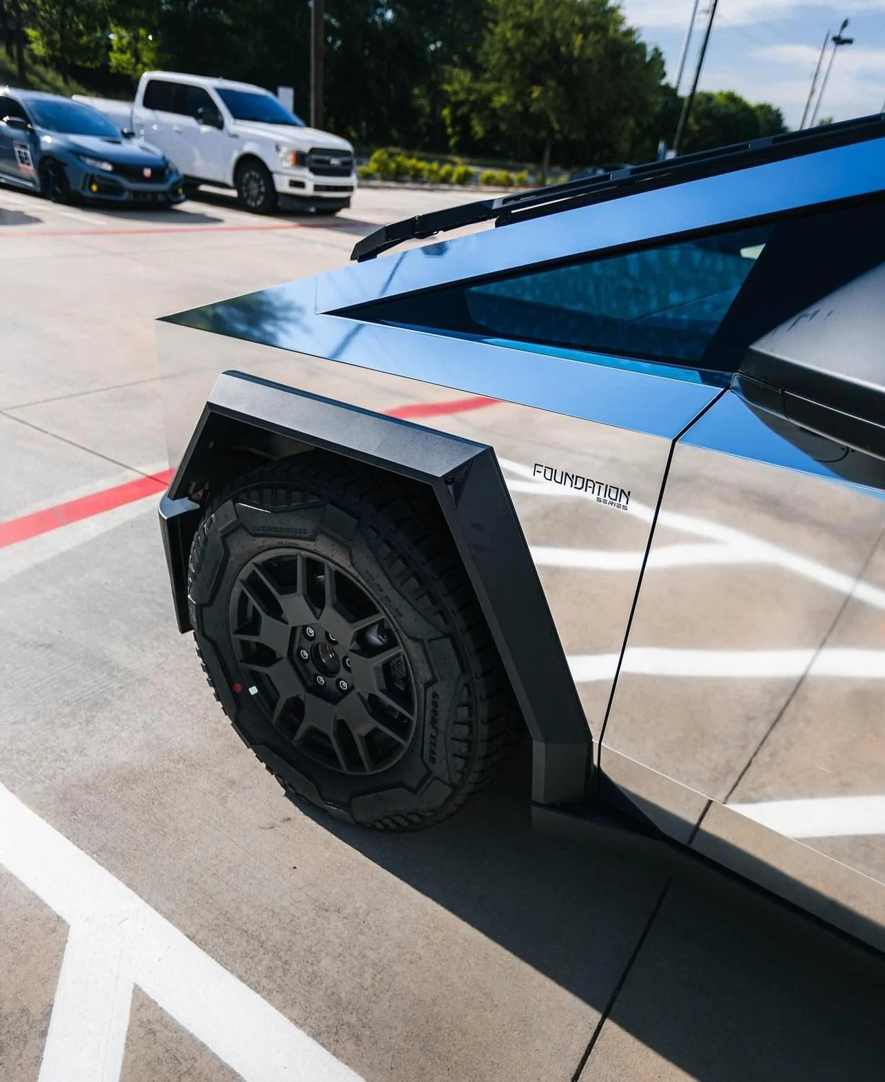Tesla Roadster 2nd gen Chrome wrap with PPF and Tron stripes IMG_6837