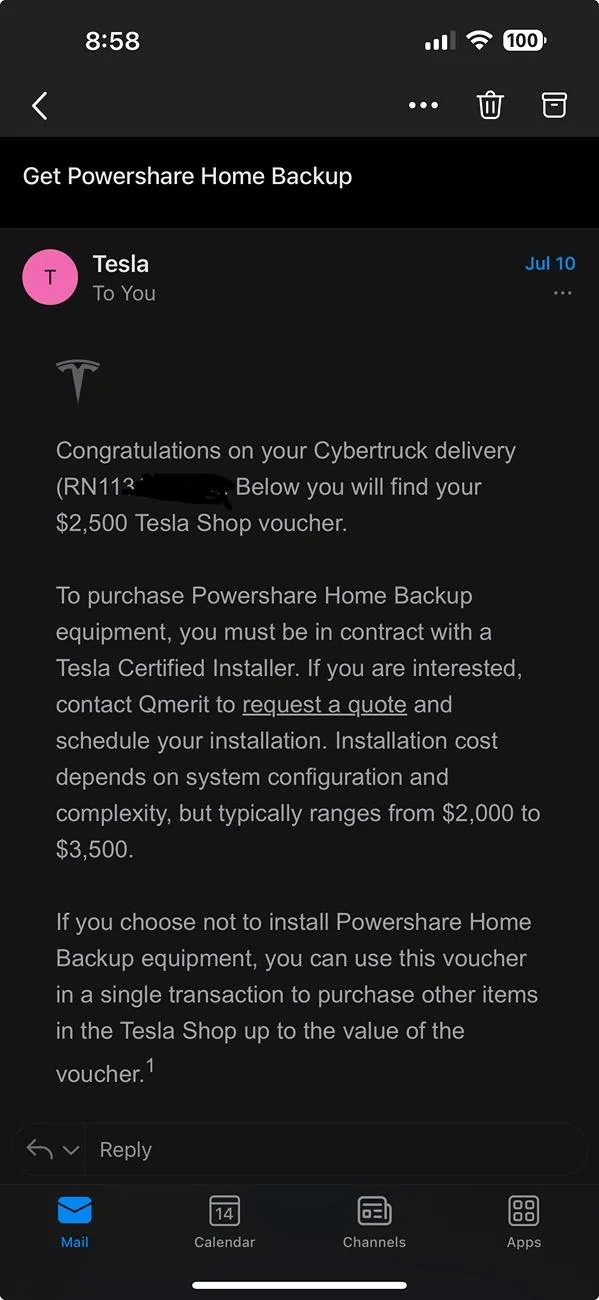 Tesla Roadster 2nd gen $2,500 PowerShare Shop Voucher IMG_7234