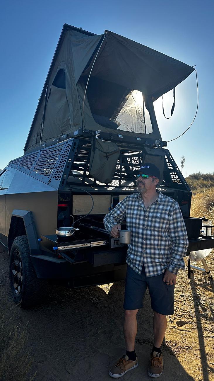 Tesla Cybertruck Camping & Off-Road Tour: Cybertruck with Flood Lights and Inspired Overland Carbon Fiber Roof Top Tent IMG_7417.JPG