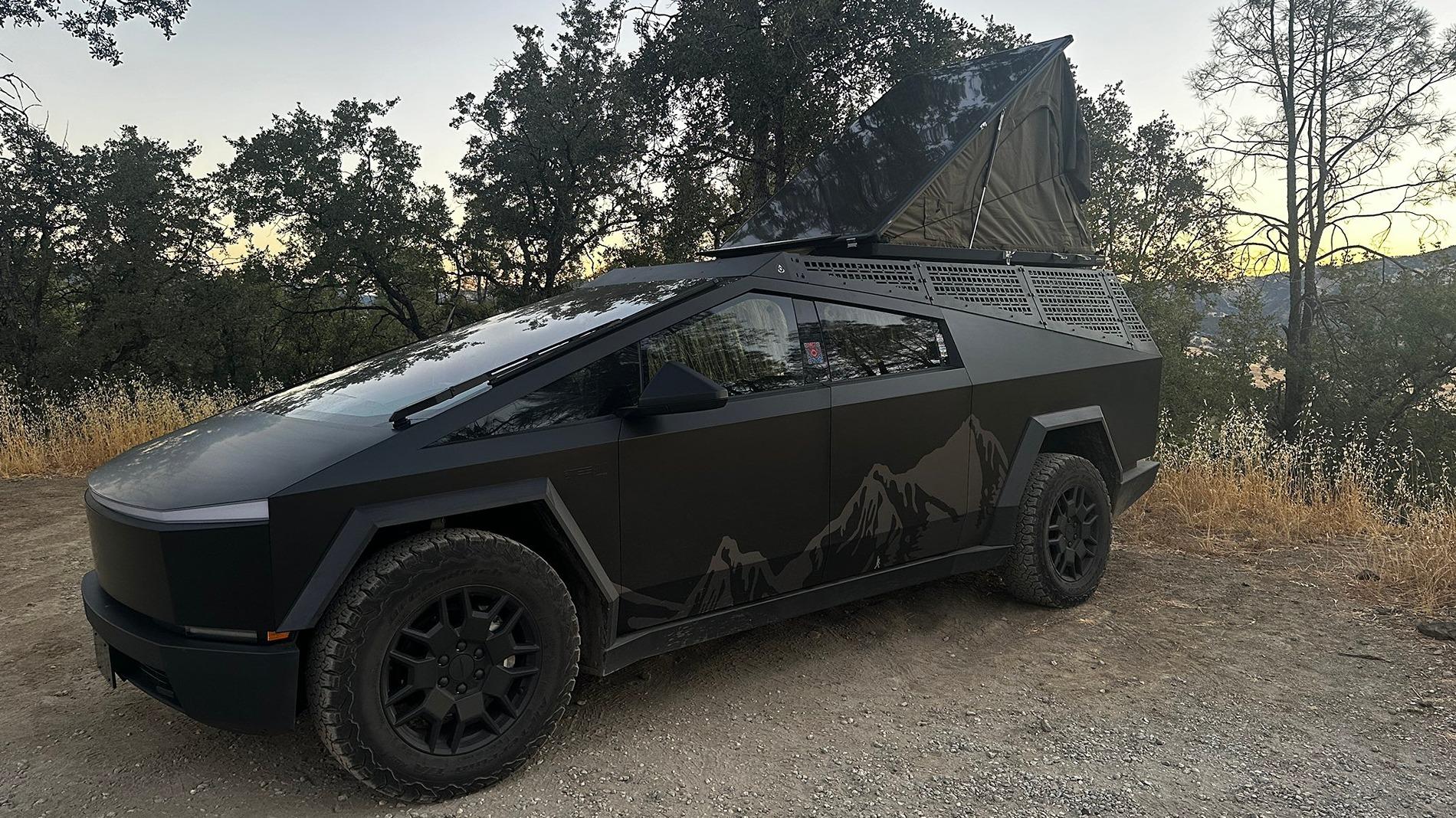 Tesla Cybertruck Camping & Off-Road Tour: Cybertruck with Flood Lights and Inspired Overland Carbon Fiber Roof Top Tent IMG_7619.JPG