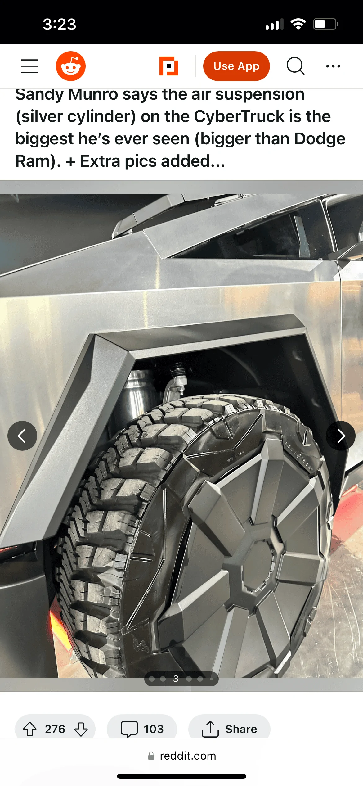 Tesla Roadster 2nd gen Cybertruck Ride Height Comparison IMG_8176