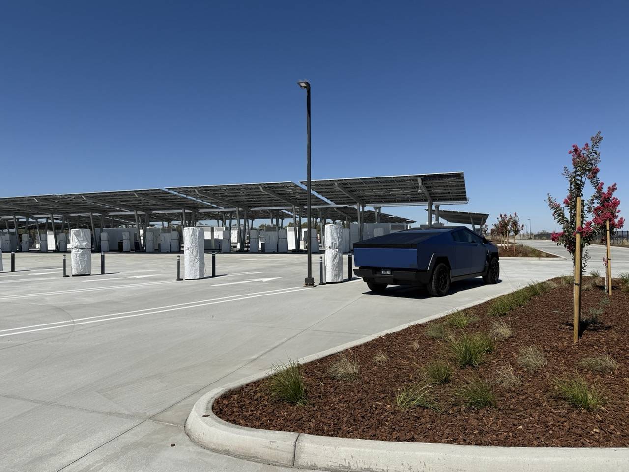 Tesla Cybertruck World's LARGEST Tesla Supercharger with 168 SOLAR-Powered Off-Grid V4 Stalls IMG_8265 Lar
