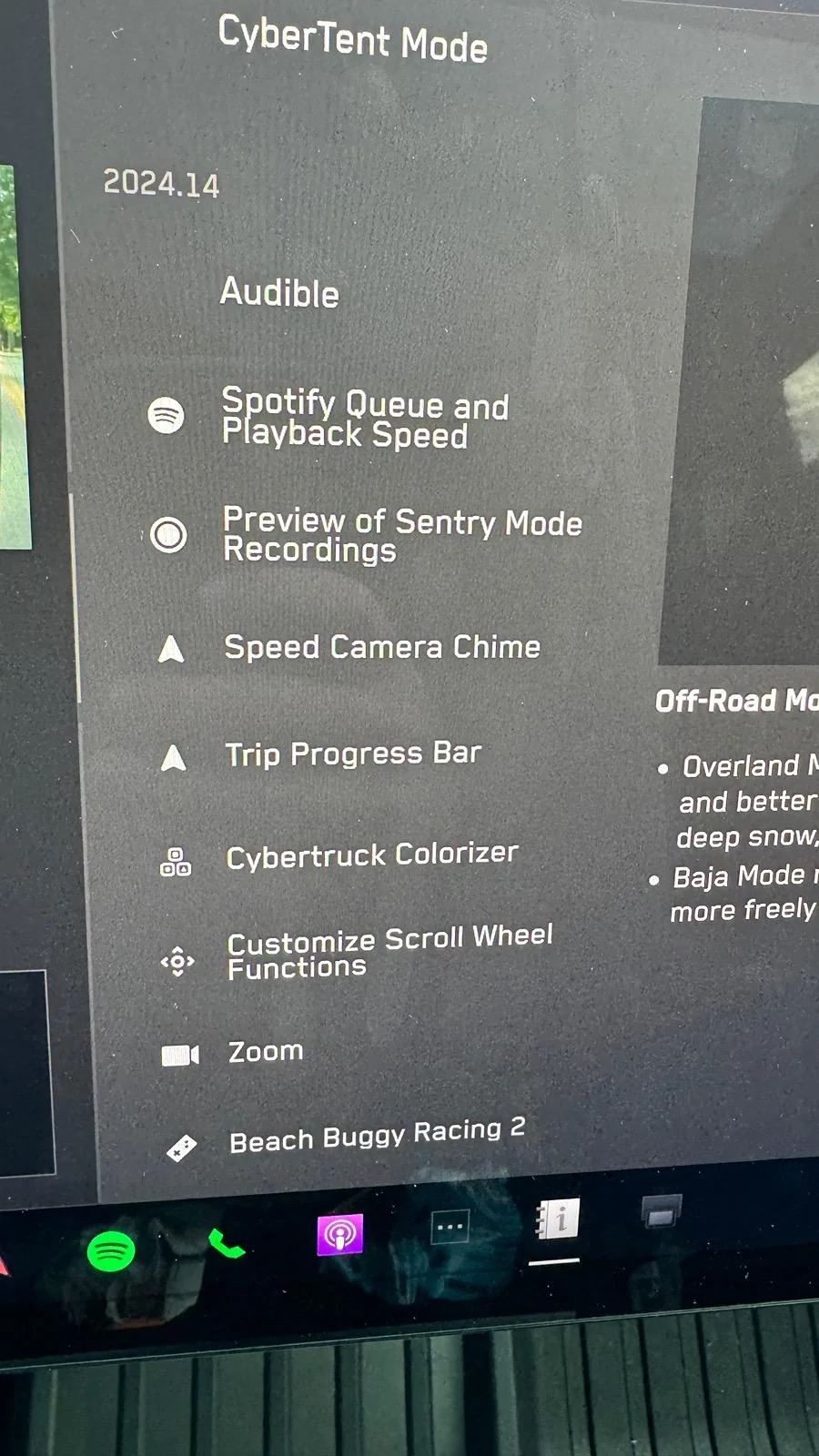 Tesla Roadster 2nd gen 2024.14.3 off-road update IMG_8294