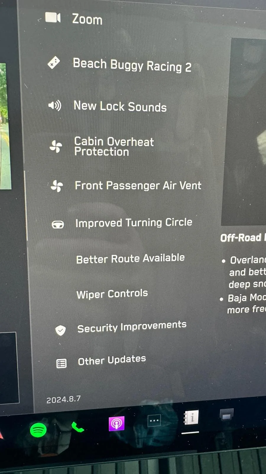 Tesla Roadster 2nd gen 2024.14.3 off-road update IMG_8295