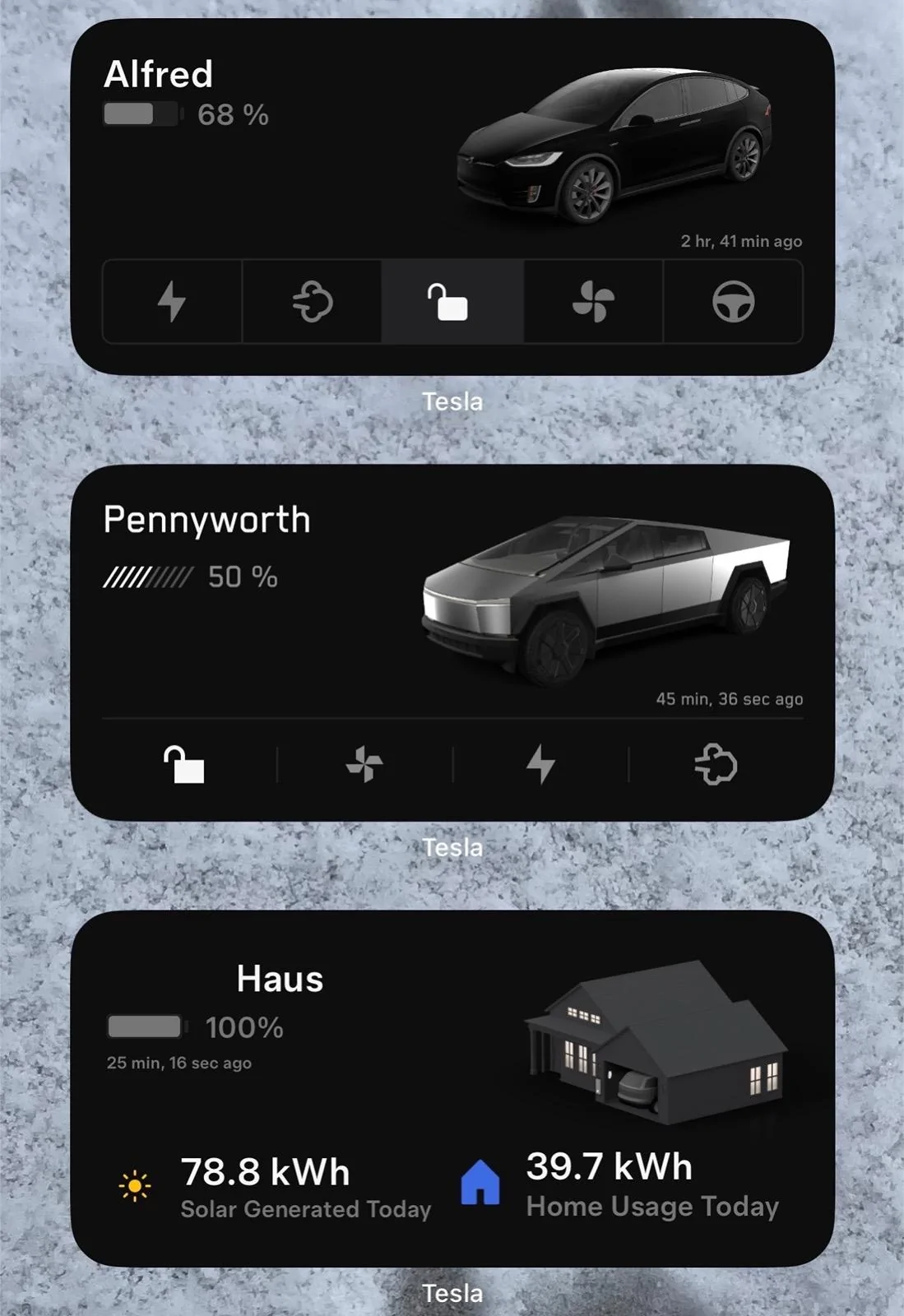 Tesla Roadster 2nd gen iPhone Widget - how to show different vehicles? IMG_8406