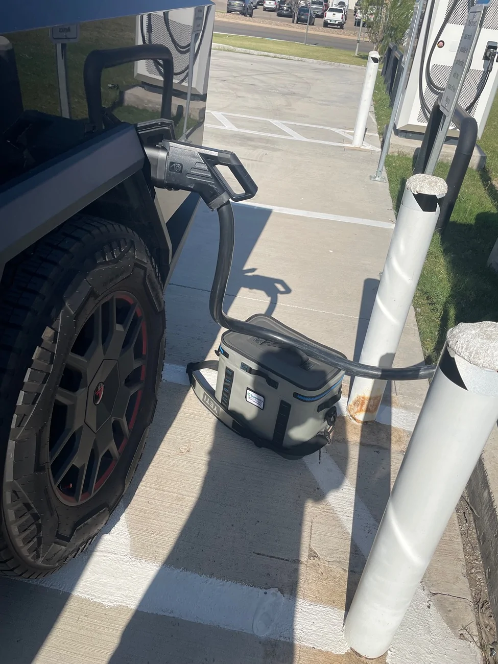 Tesla Cybertruck Fort Worth to Ruidosa NM trip. Lesson learned from fried CCS charger adapter IMG_8862