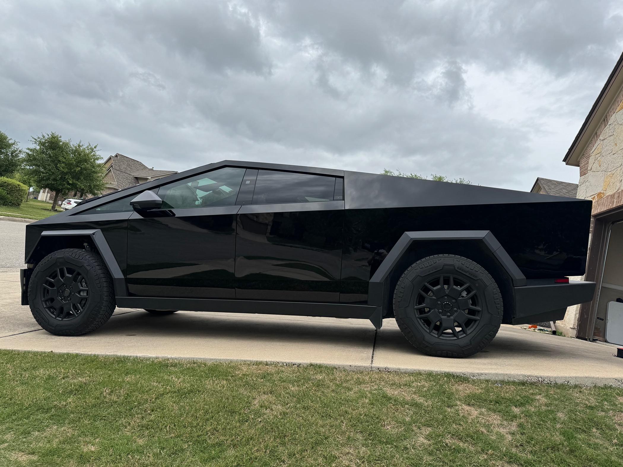 Tesla Cybertruck Gloss Black PPF Wrap Done! IMG_9229