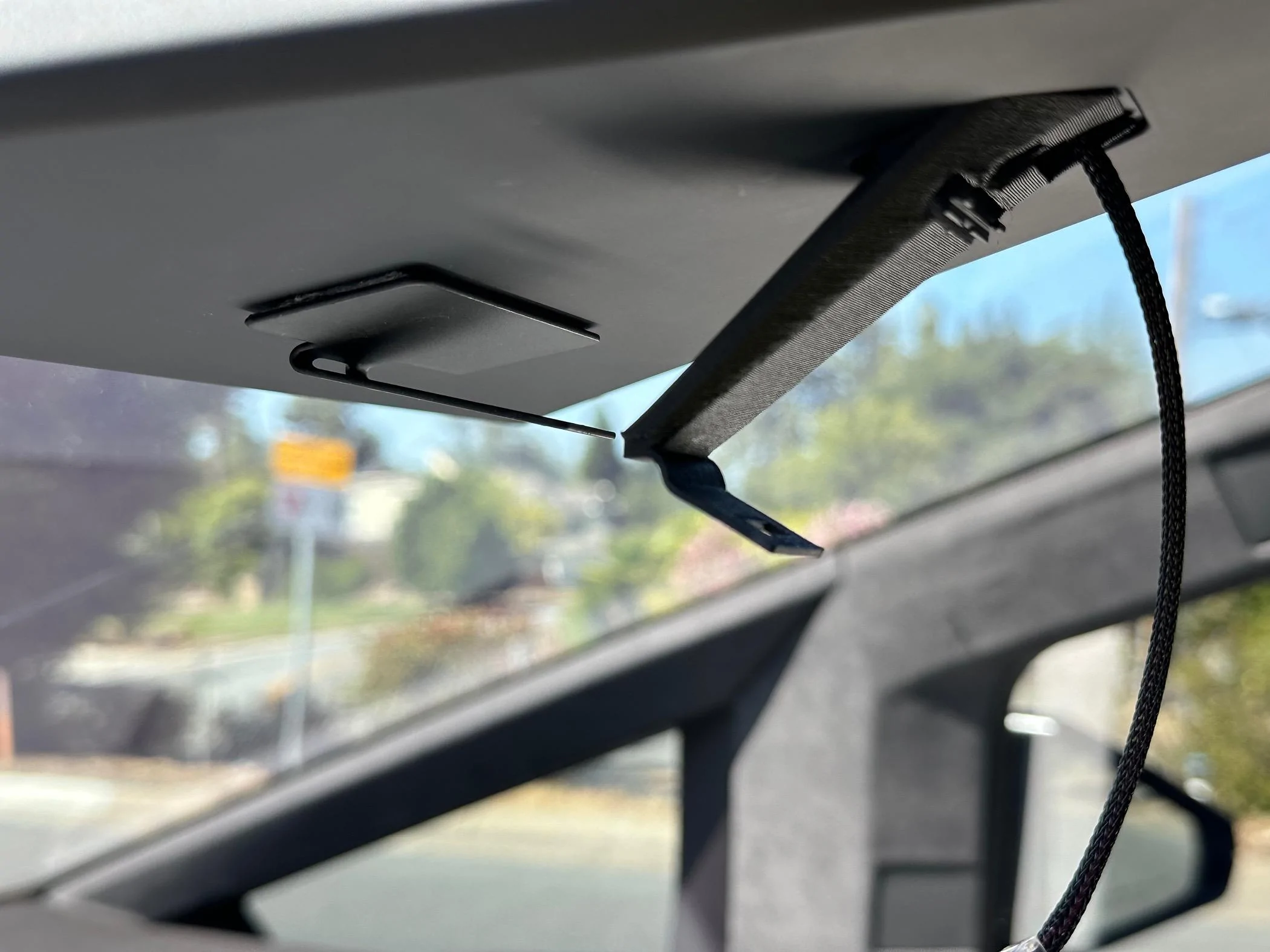 Tesla Roadster 2nd gen 3D print mount for Uniden radar detector IMG_9829