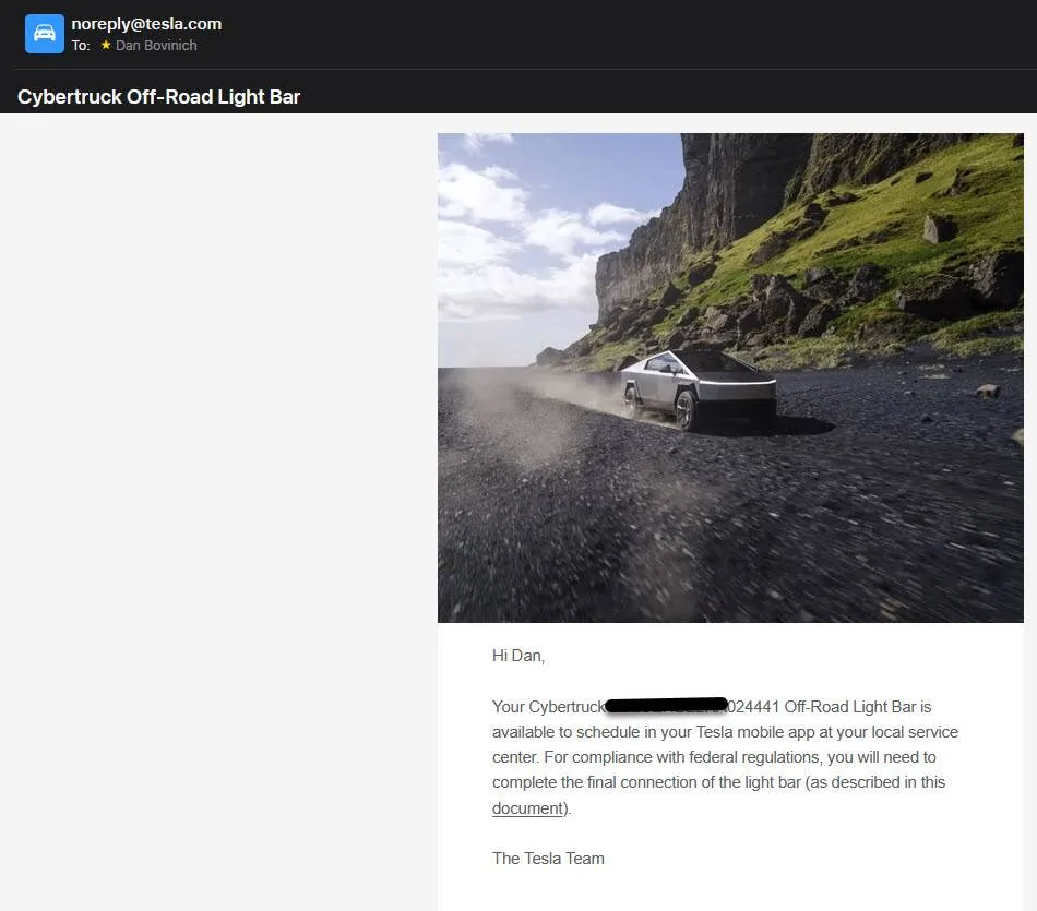 Tesla Roadster 2nd gen Got My Light Bar Install Invite! lightbar