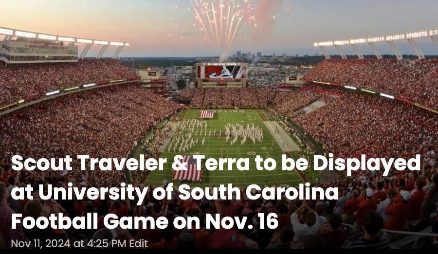 Tesla Cybertruck Official: Scout EV Pickup & SUV debut w/ Gas Range Extender, 4x4, BOF, Lockers, Sway Bar Disconnect -- All Specs, Wallpapers, Videos motors-university-south-carolina-football-game-