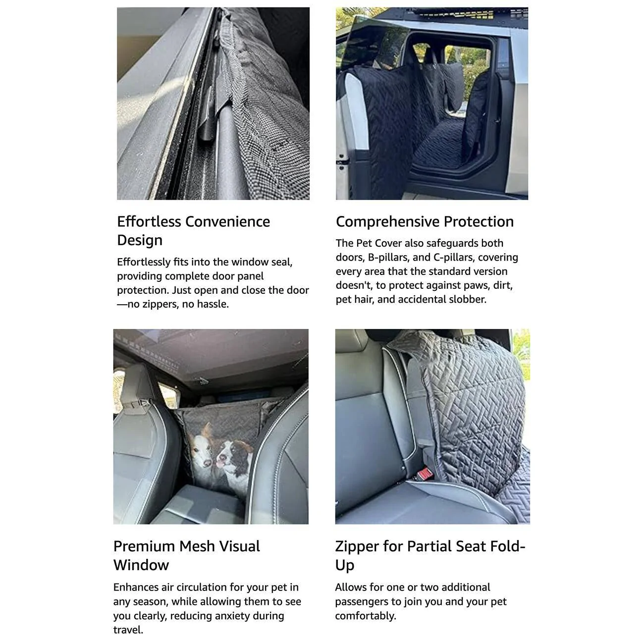 Tesla Cybertruck [MEMORIAL DAY SALE] Urander Cybertruck Pet Liner Floor Cover with Fold Up Seats – Comprehensive Protection & Effortless Convenience PC3