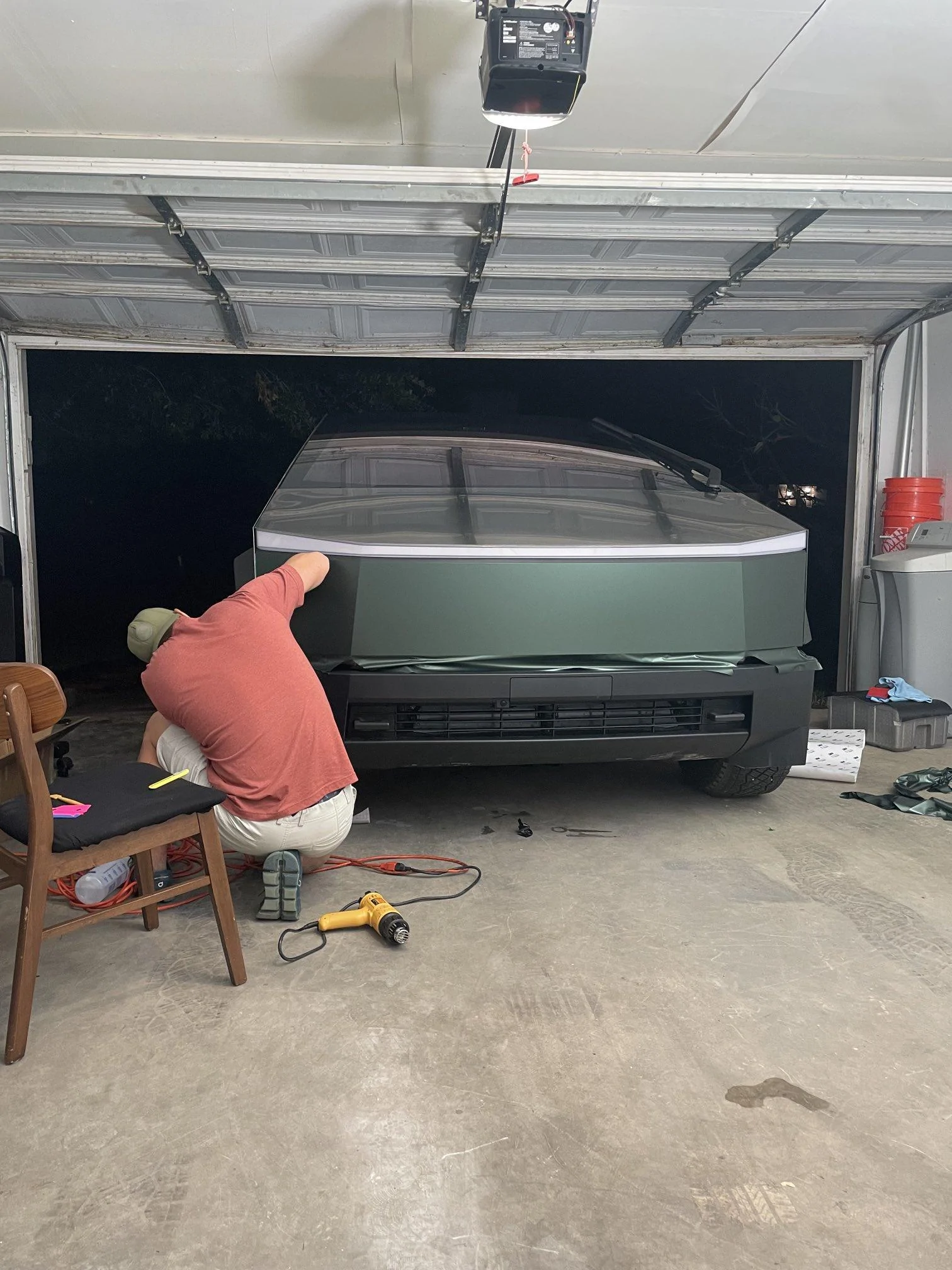 Tesla Roadster 2nd gen Color wrapped fender flares, carbon fiber wrapped mirrors & Pine Green Metallic body wrap 🤩 pine green metallic cybertruck wra