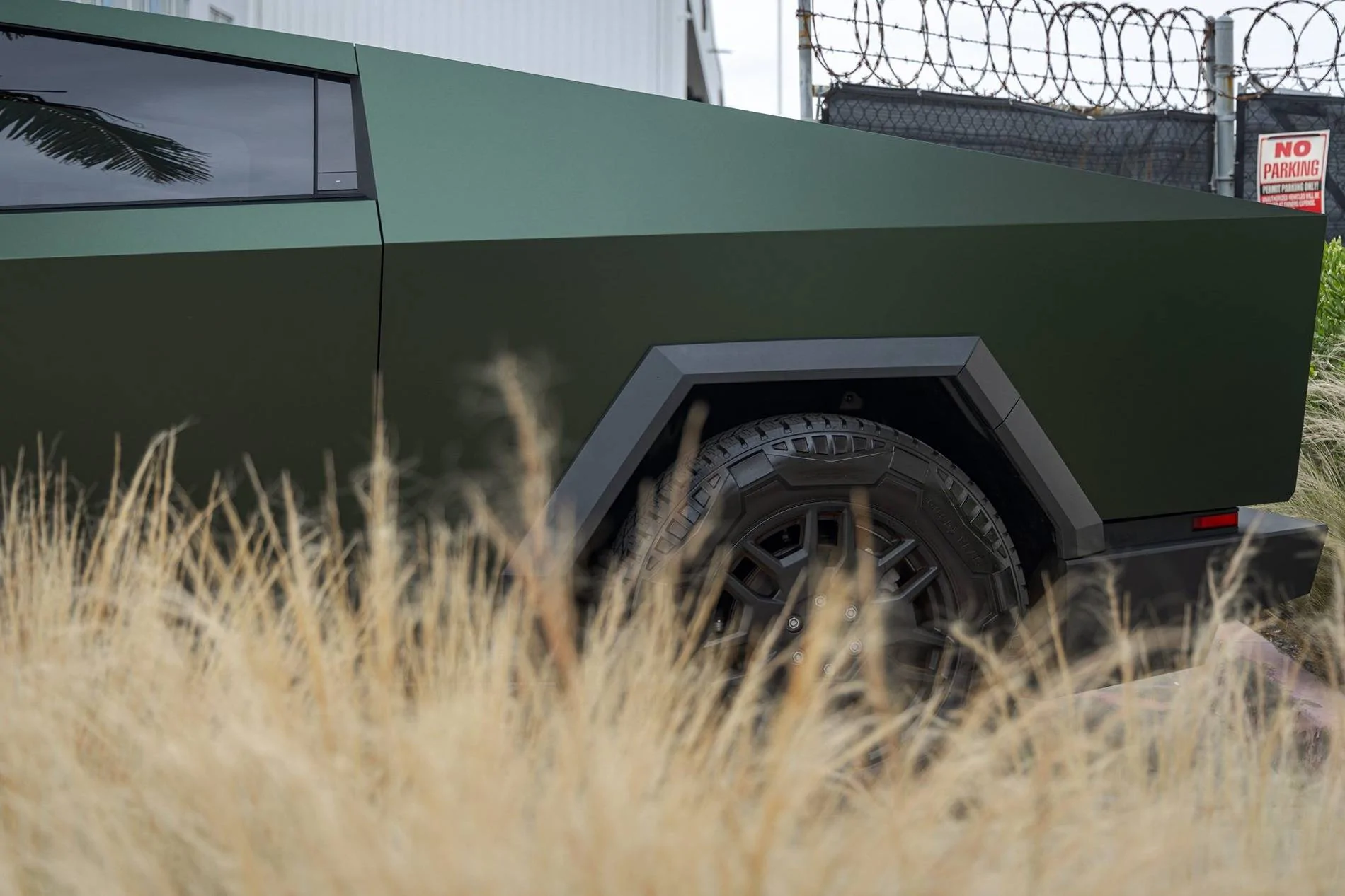 Tesla Cybertruck GREEN Vinyl Wrap & PPF Cybertruck -- Photos & Videos Pure PPF Satin Forest Green color PPF wrap Cybertruck 1